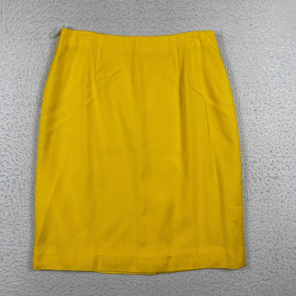 JH Collectibles Pencil Skirt Womens‎ 16 Yellow Vintage Rayon Lined USA Made